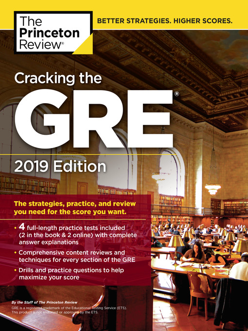 Title details for Cracking the GRE with 4 Practice Tests, 2019 Edition by The Princeton Review - Available